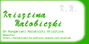 krisztina malobiczki business card